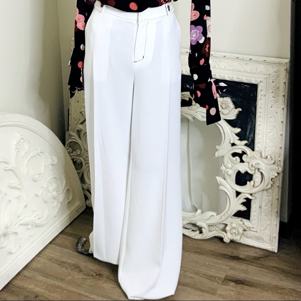 White Wide Leg Trousers Pants NWT